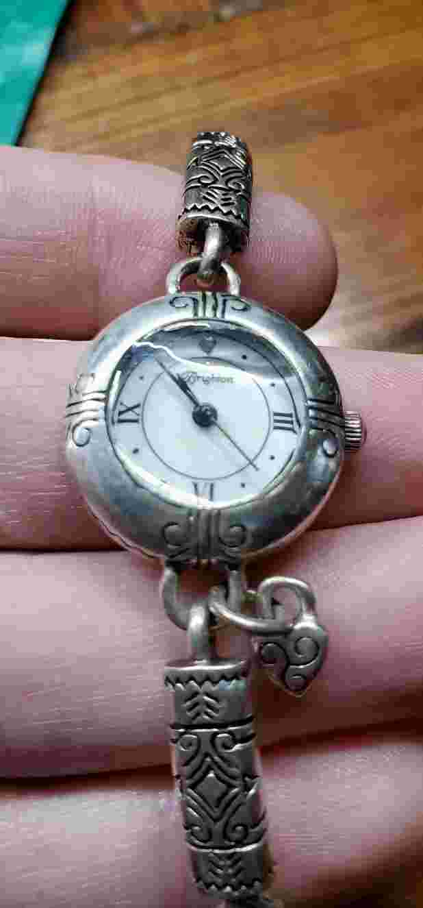 Brighton Silver Marrakesh Quartz Watch Bracelet Toggle Clasp New Battery