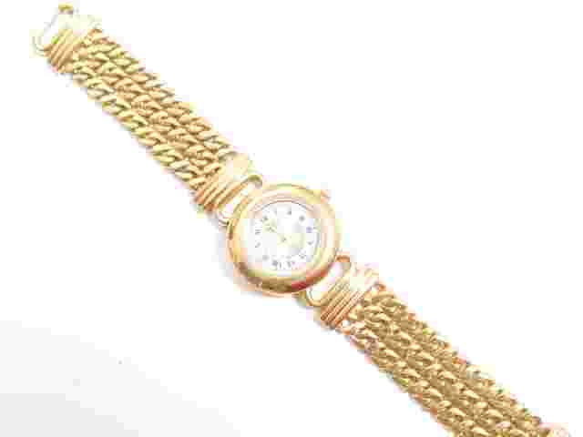 Anne Klein II Ladies Gold Plated Snazzy 3 Row Chain Link Wristwatch Working!!