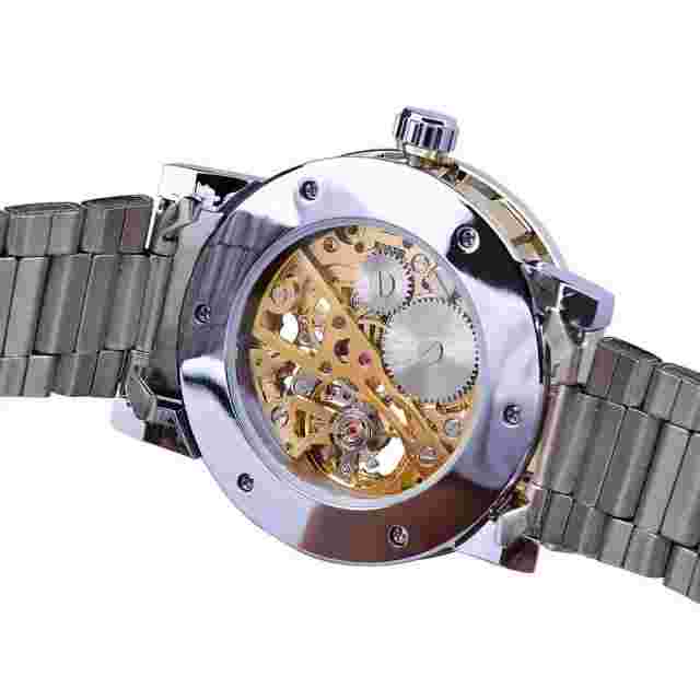 Fashion Diamond Men Transparent Design Wrist Watch Mechanical Luminous Gear New
