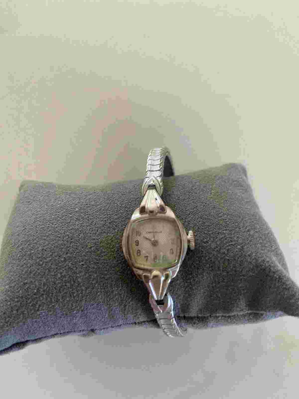 Vintage Ladies CARAVELLE by Bulova Silver Tone  Watch Works Needs Restoring