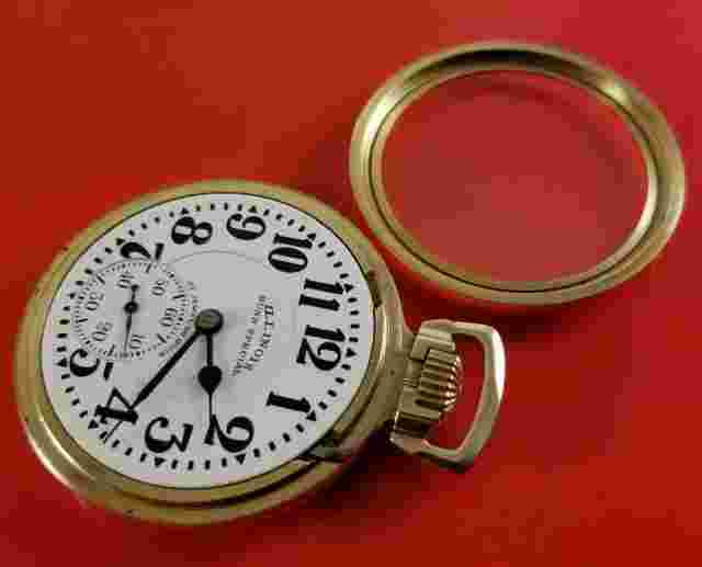 Vintage Illinois Pocket Watch Bunn Special 161 "60 Hour On Dial & Movement" 21 J