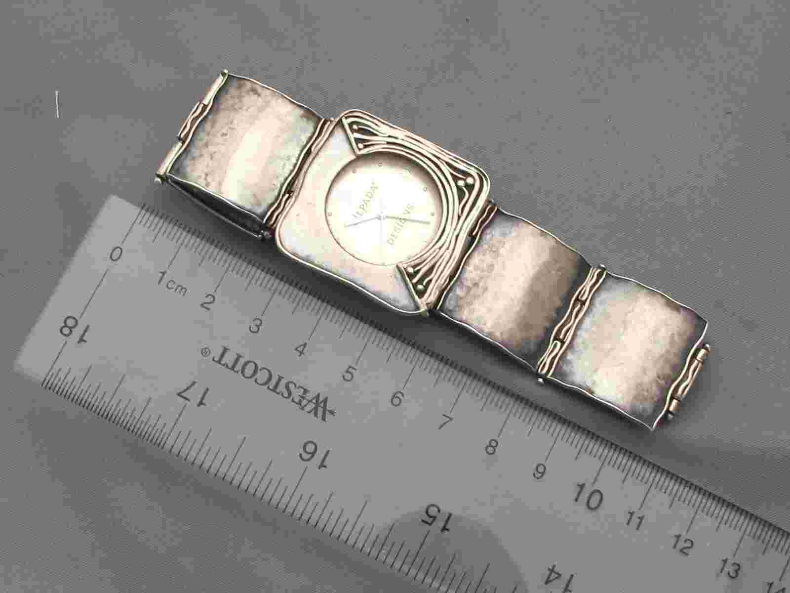 UNUSUAL Womens SILPADA DESIGNS Sterling Silver LINK WATCH-Applied Wires-6.25 In