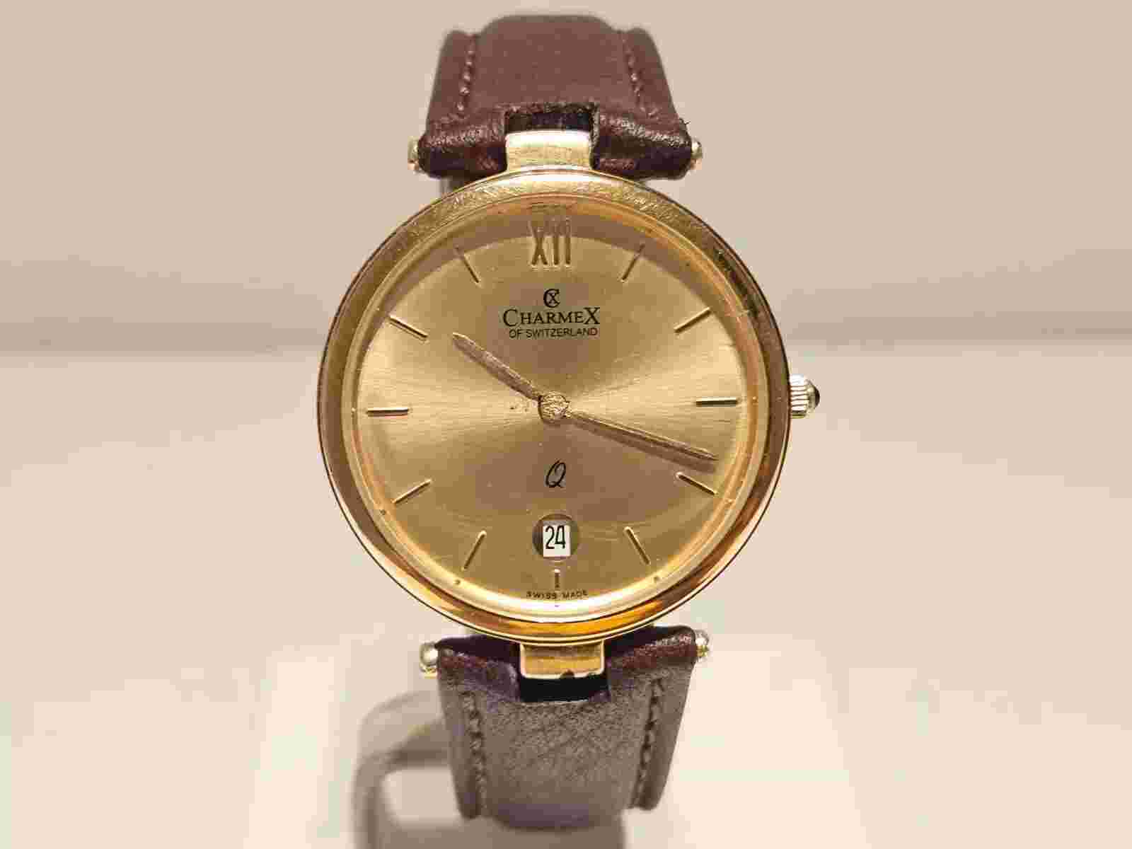VINTAGE NICE LUXURY GOLD PLATED MEN'S LADIES QUARTZ WATCH"CHARMEX"OF SWITZERLAND