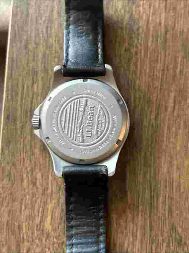 VINTAGE L L BEAN SWISS  1-24HR MILITARY DIAL QUARTZ MEN'S SS GUN METAL