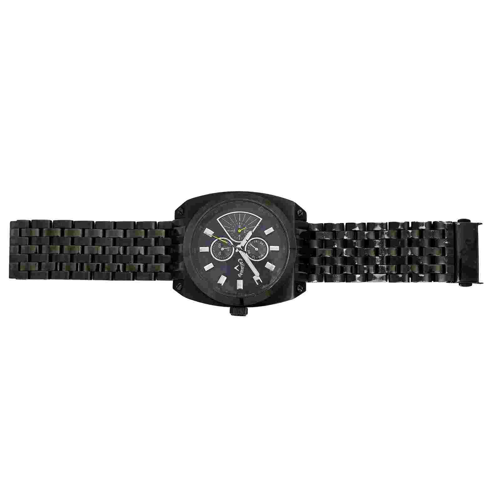 Callaway Mens Dual Calender Stainless Steel Black Wrist Watch 45mm