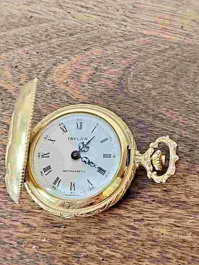 TAYLOR SWISS MADE ANTIMAGNETIC LADY MOTIF POCKETWATCH - PARTS OR REFURBISH