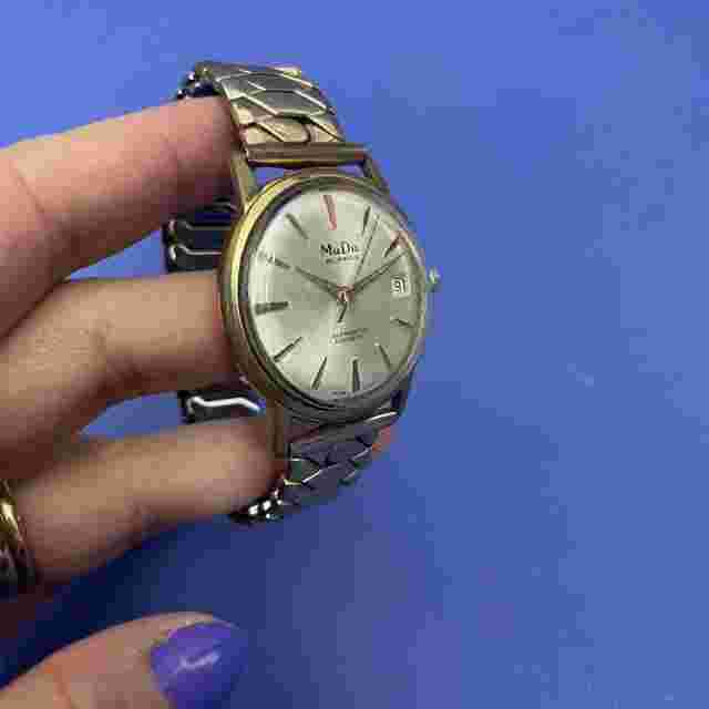 MuDu 25 Jewels Swiss Watch Automatic Incabloc With Excalibur Model 50 Strap