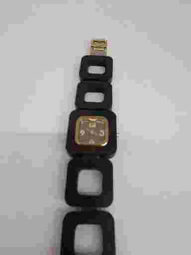 FMD FMDT181 Wooden and Base Metal Quartz Analog Ladies Watch Sz. 7 1/4" Untested
