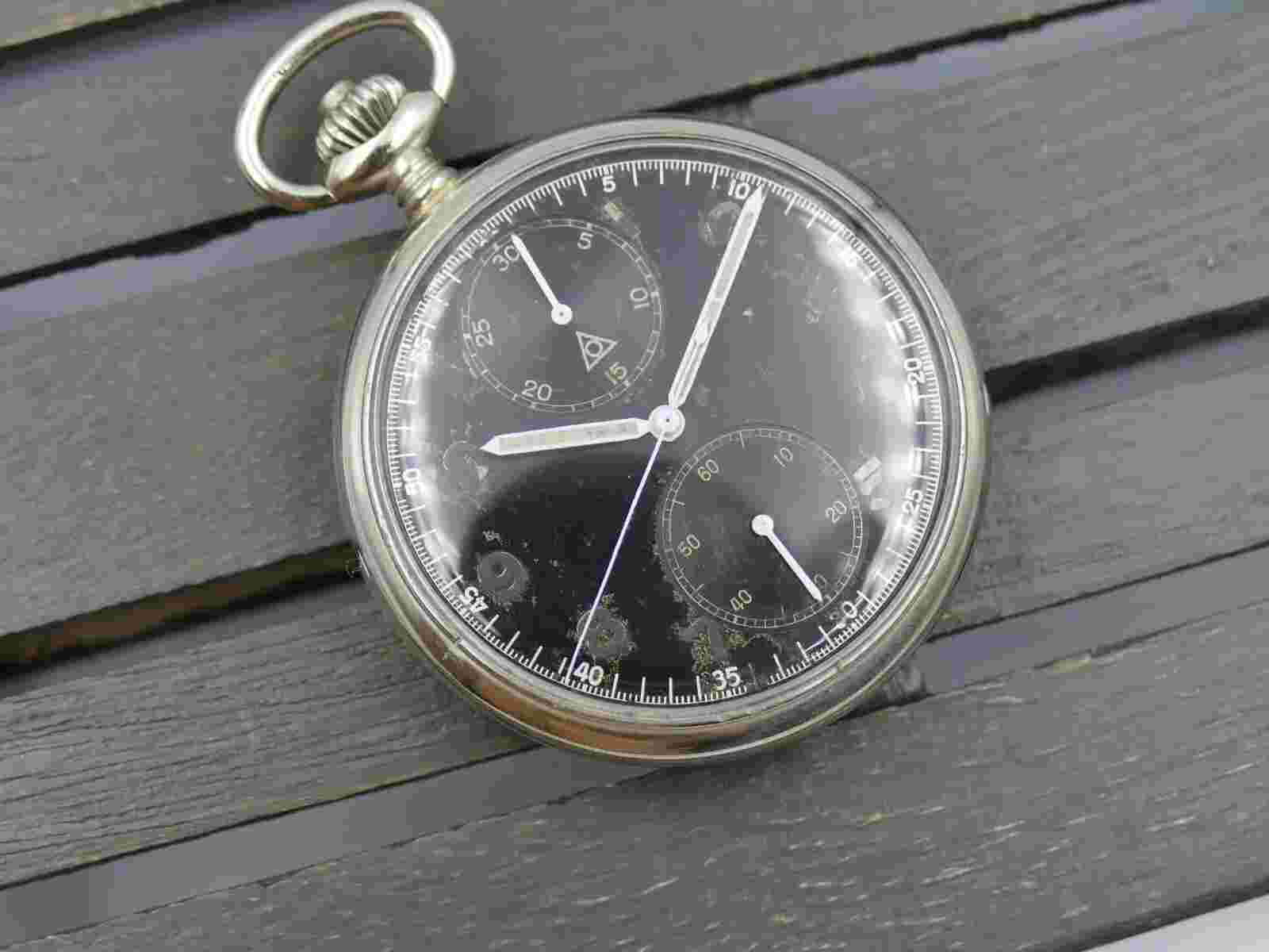 40s vintage WW2 Dugena chronograph minerva cal 19-9CH military kriegsmarine rare