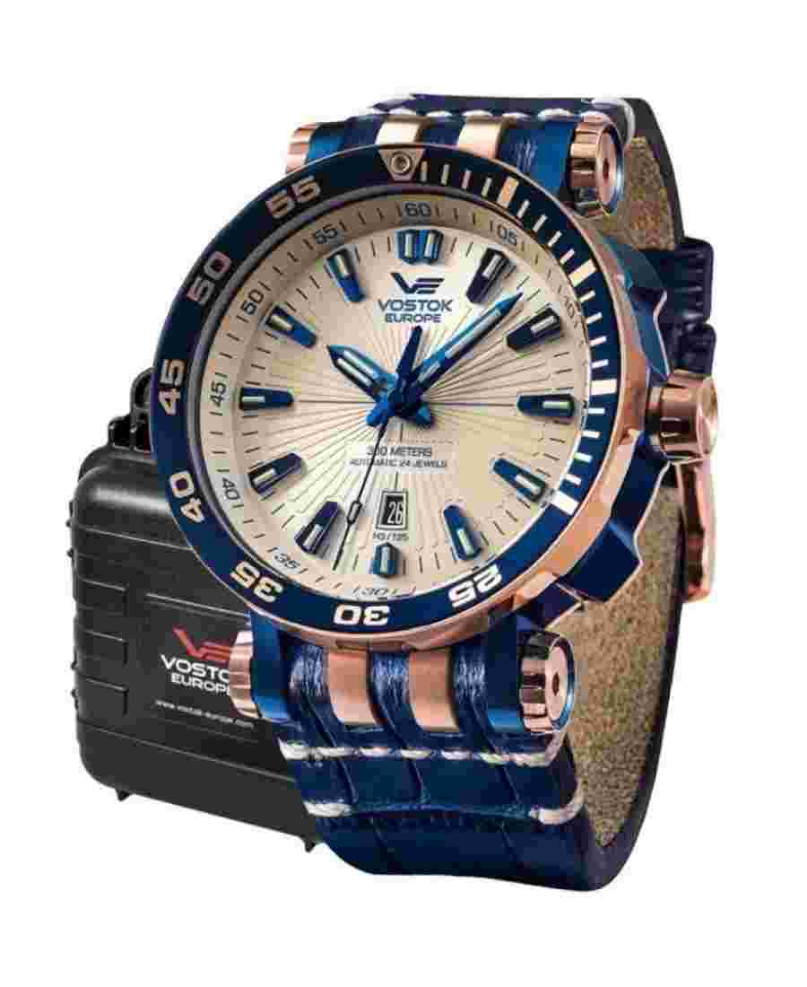 VOSTOK EUROPE Men Analog Automatic Casual Watch Classic Dress Ivory Dial Waterpr