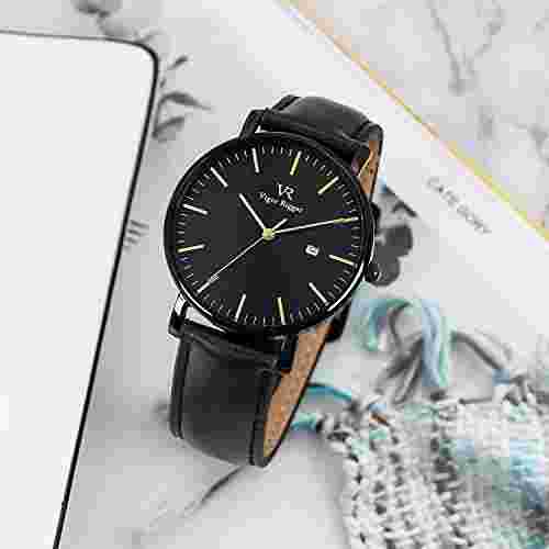BUREI Watch Men Simple Stylish Brand Popular Black VR001-6
