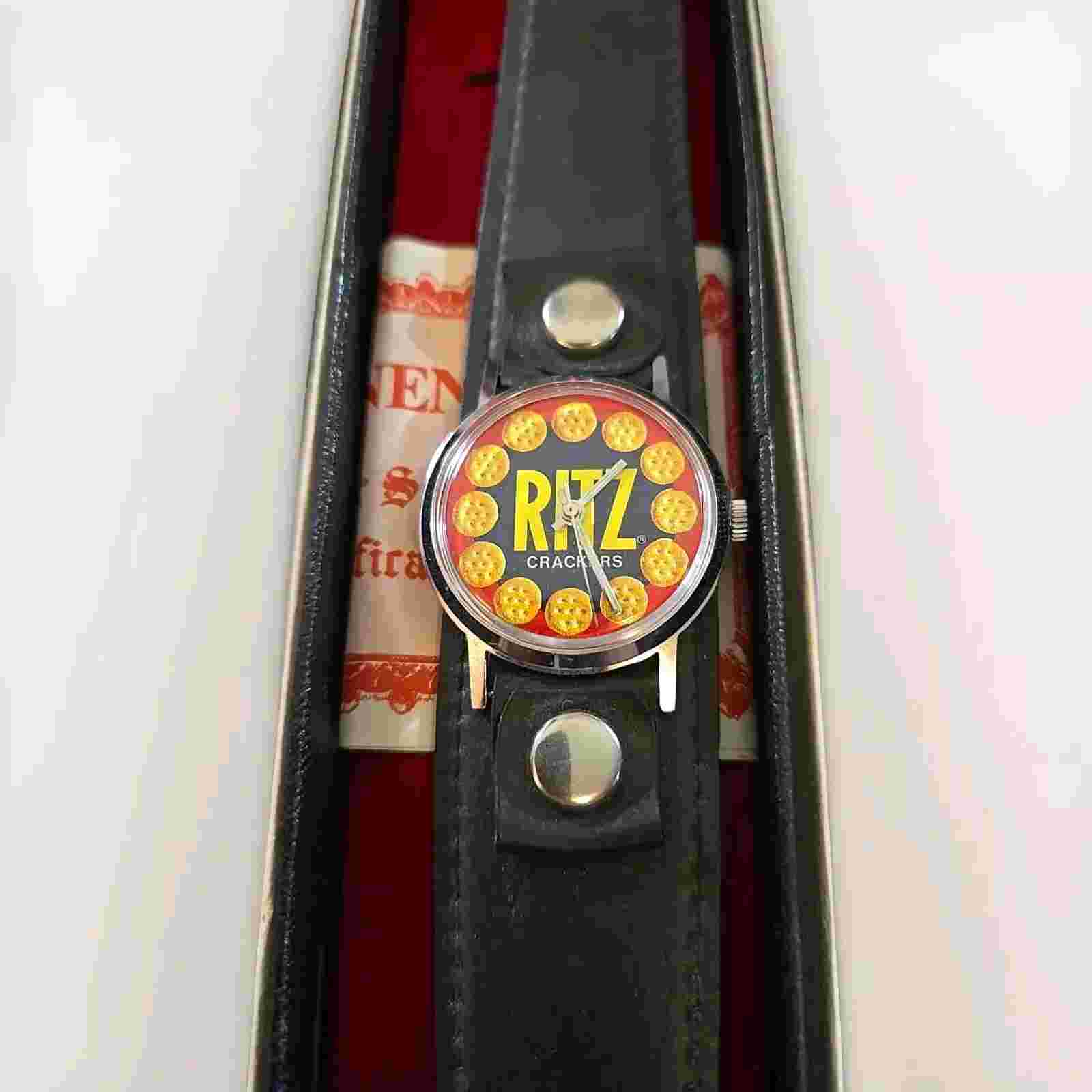 Vintage Men's All Original Ritz Crackers 1 Jewel Advertising Watch NEVER WORN