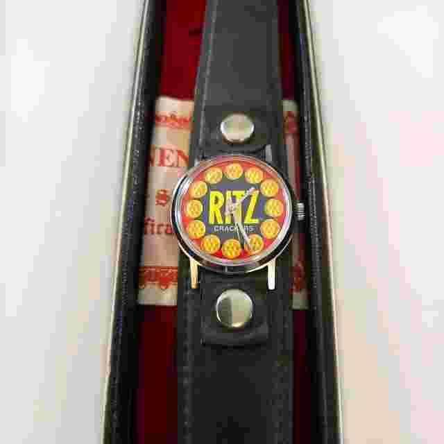 Vintage Men's All Original Ritz Crackers 1 Jewel Advertising Watch NEVER WORN