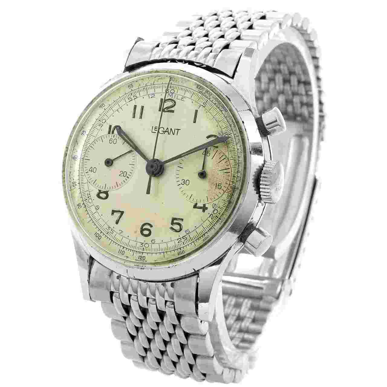 LeGant Watch Chronograph Vintage Racine/ Gallet - Inventory 6268 34mm