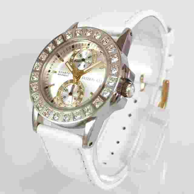 Dyrberg/Kern Silver White Leather Strap Quartz Women's Wrist Watch