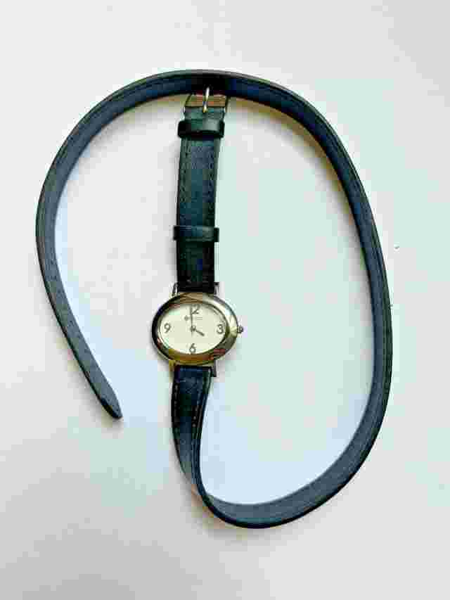 Silpada T2129 Triple Wrap Black Leather & Stainless Steel Watch Retired