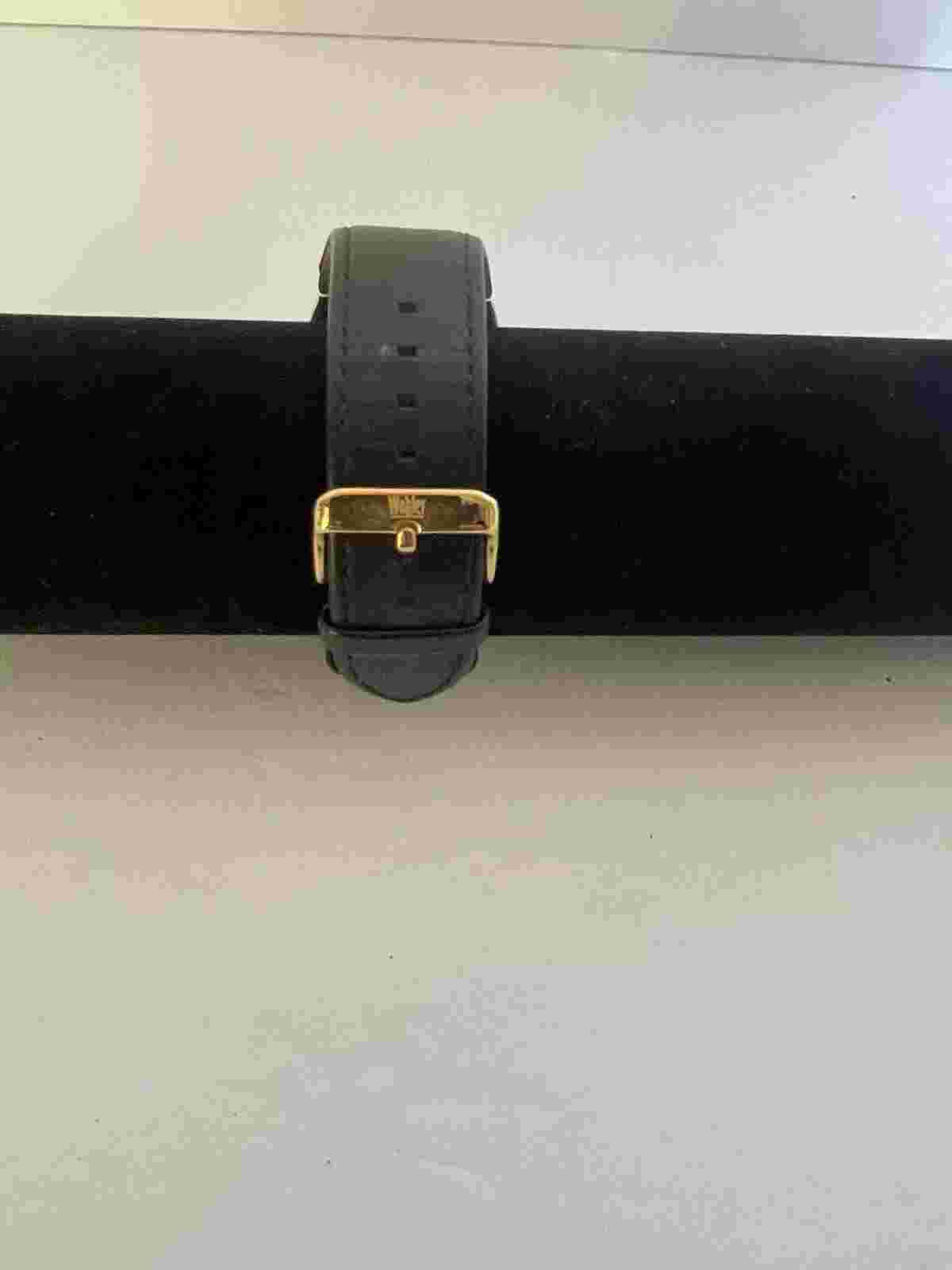 Men’s Wohler Wrist Watch New Old Stock Genuine Leather Black Band Watch Runs