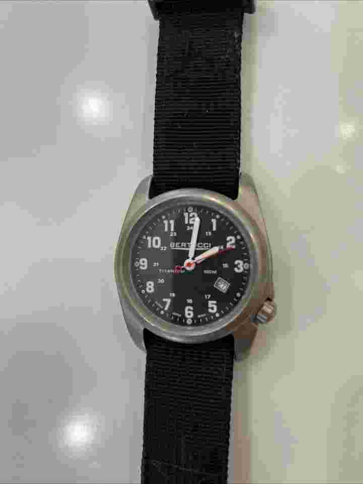 Bertucci A-2T Original Classic Mens Quartz Watch Black Dial Titanium Case