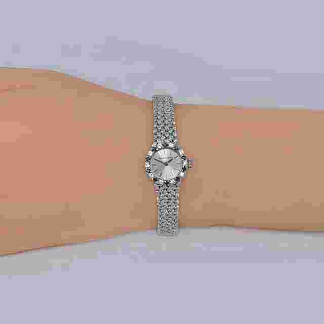 Bueche-Girod Watch Diamond Sapphire Bezel 9ct Gold Case Strap Vintage Mechanical