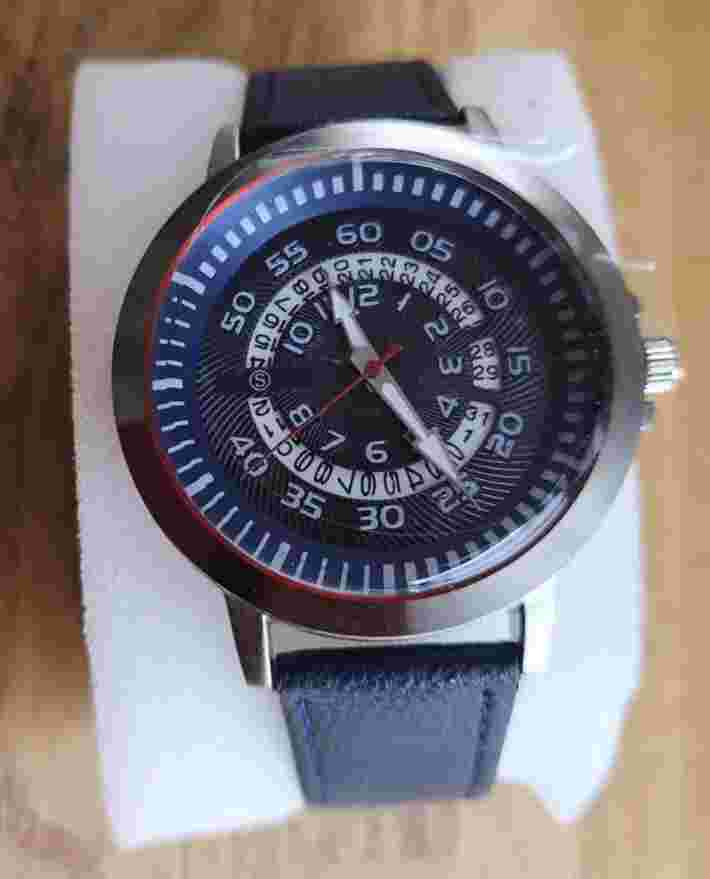 *NEW* QUARTZ WATCH BLUE FACE, SILVER CASE, BLUE STRAP BRAND NEW IN BOX