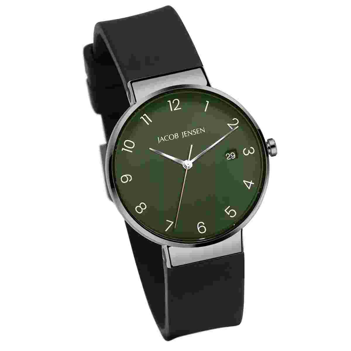 Jacob Jensen Men's Titanium Watch Quartz Black/Green 184