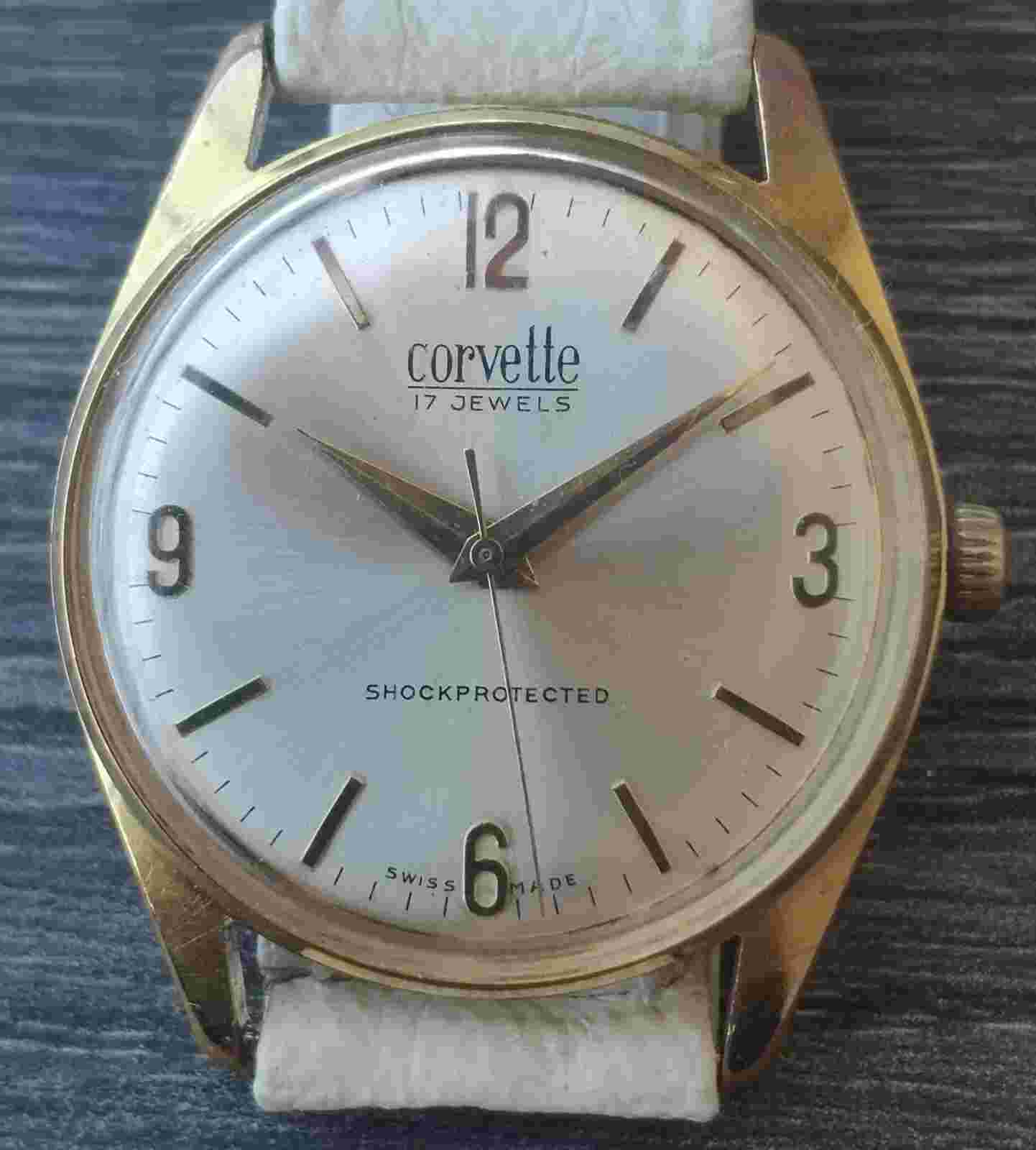 Vintage men's Corvette hand-winding watch AS ST 1802/03