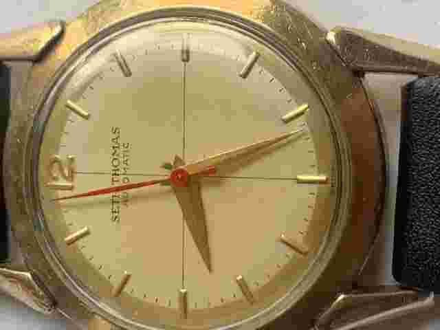 Nice Vintage 1950s SETH THOMAS 10KGF 17J Automatic Men's Watch runs well