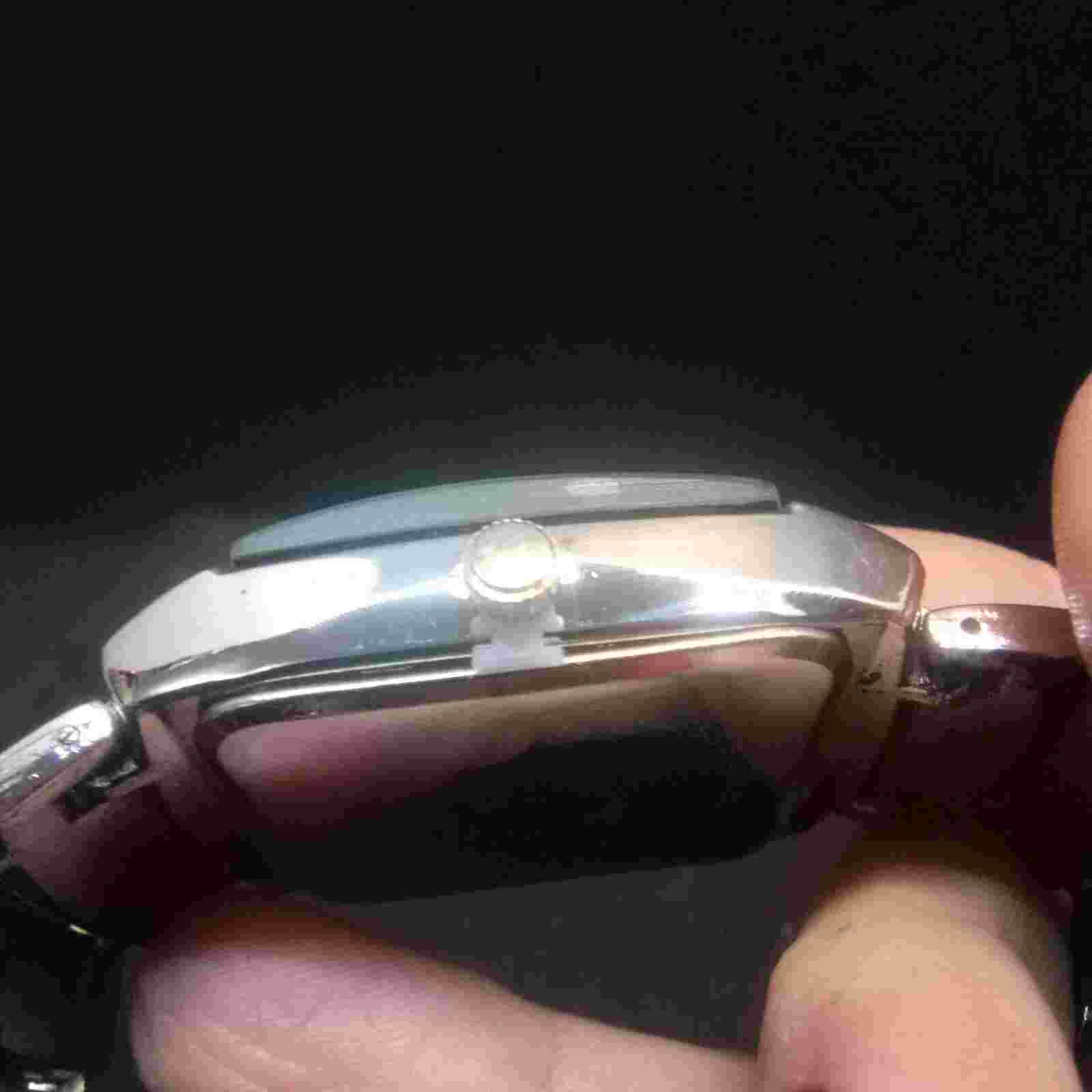 LUIS CARDINI MEN QUARTZ WATER RESISTANT WATCH MEDAL BAND BLACK FACE NIB