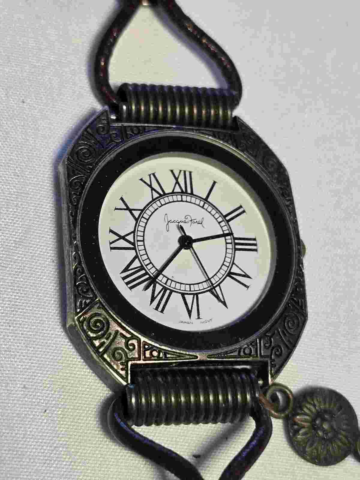 Jacques Farel Charm Quartz Watch 040390 NEEDS BATTERY Silver & Brass Tone