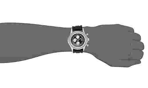 Akribos XXIV Men's Black Conqueror Swiss Multi Function Rubber Strap Watch 2880