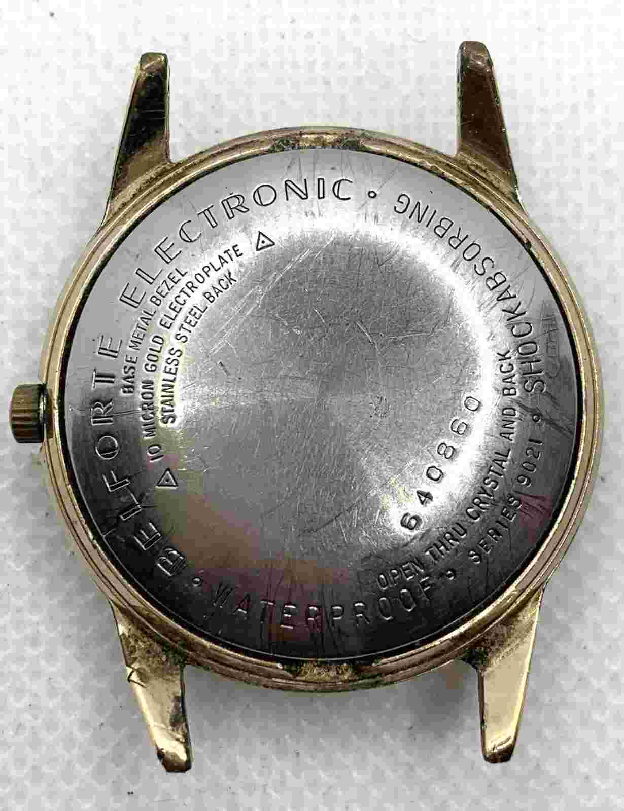 Vintage Belforte Electronic Watch Gold Tone 10 Micron Bezel Shockproof France