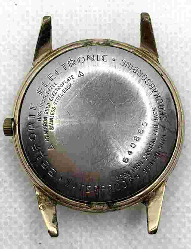 Vintage Belforte Electronic Watch Gold Tone 10 Micron Bezel Shockproof France