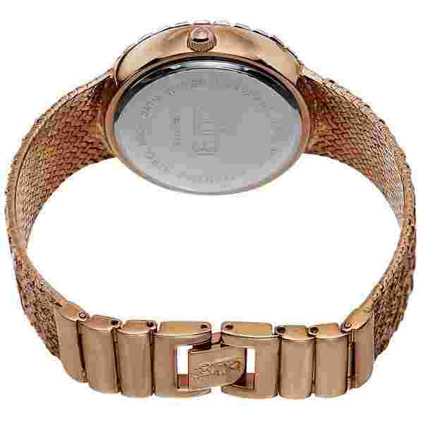 Burgi BUR118RG Crystal Bezel Floating Crystal MOP Dial Rosetone Womens Watch