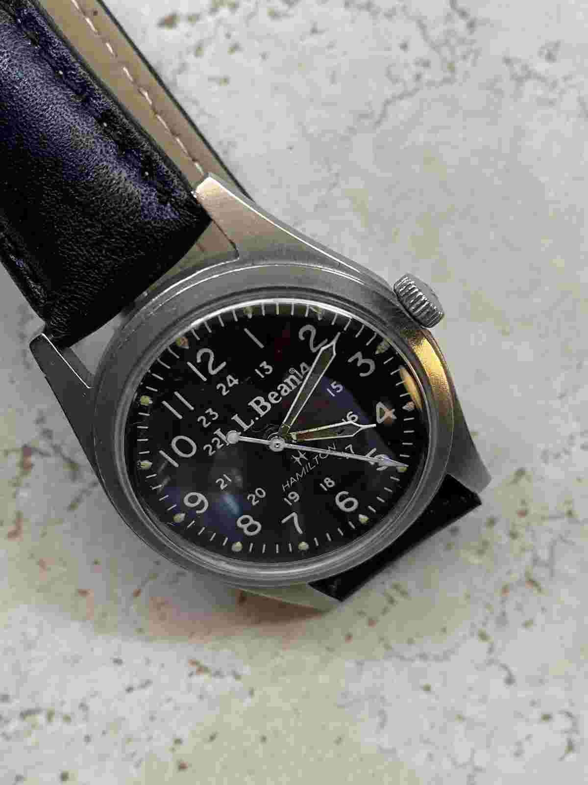 LL BEAN HAMILTON MILITARY STYLE HACKING FIELD WATCH