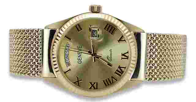 Yellow 14k 585 gold men's unisex watch Geneve mw013ydg&mbw014yo 80g