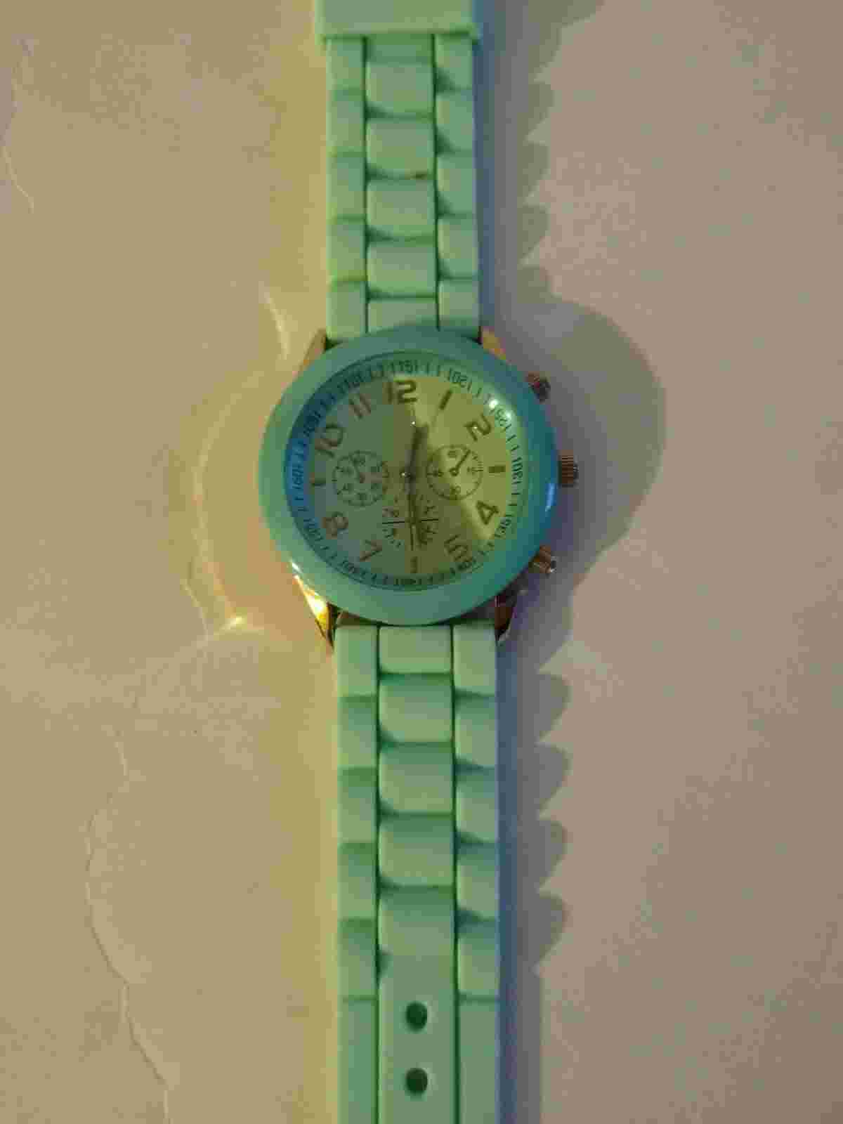 Two Darice Silicone Band Watch Blue and white Rhinestone-Fake