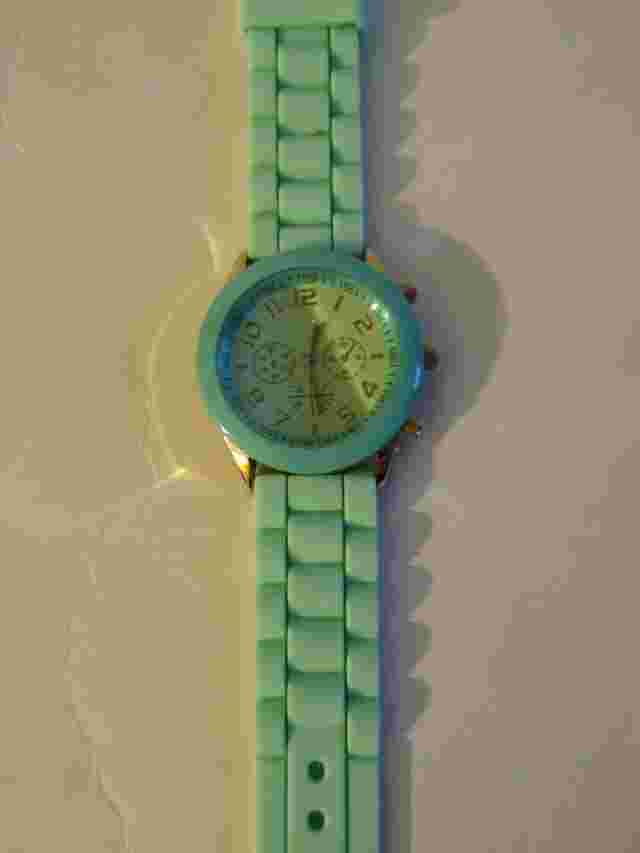 Two Darice Silicone Band Watch Blue and white Rhinestone-Fake