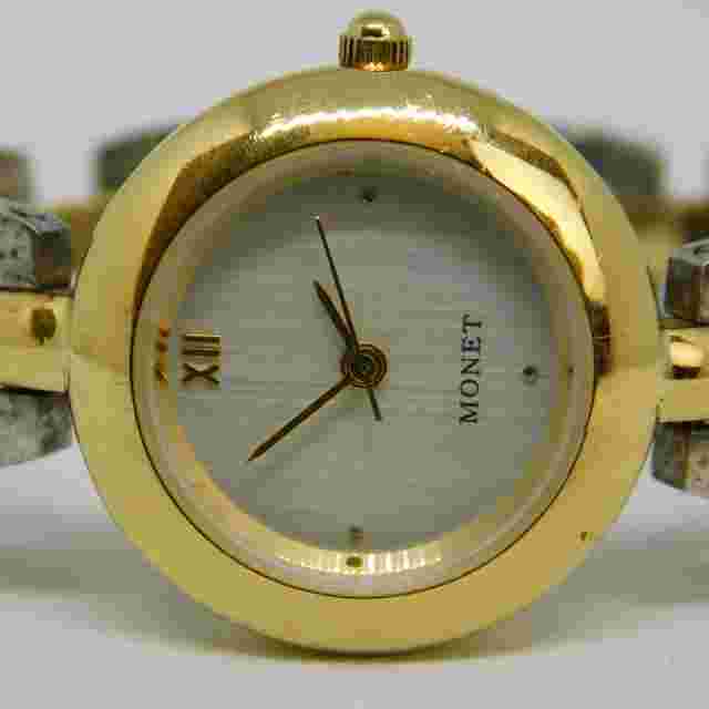 MONET Two Tone Quartz Analog Women's Watch Sz. 5 1/2" New Battery
