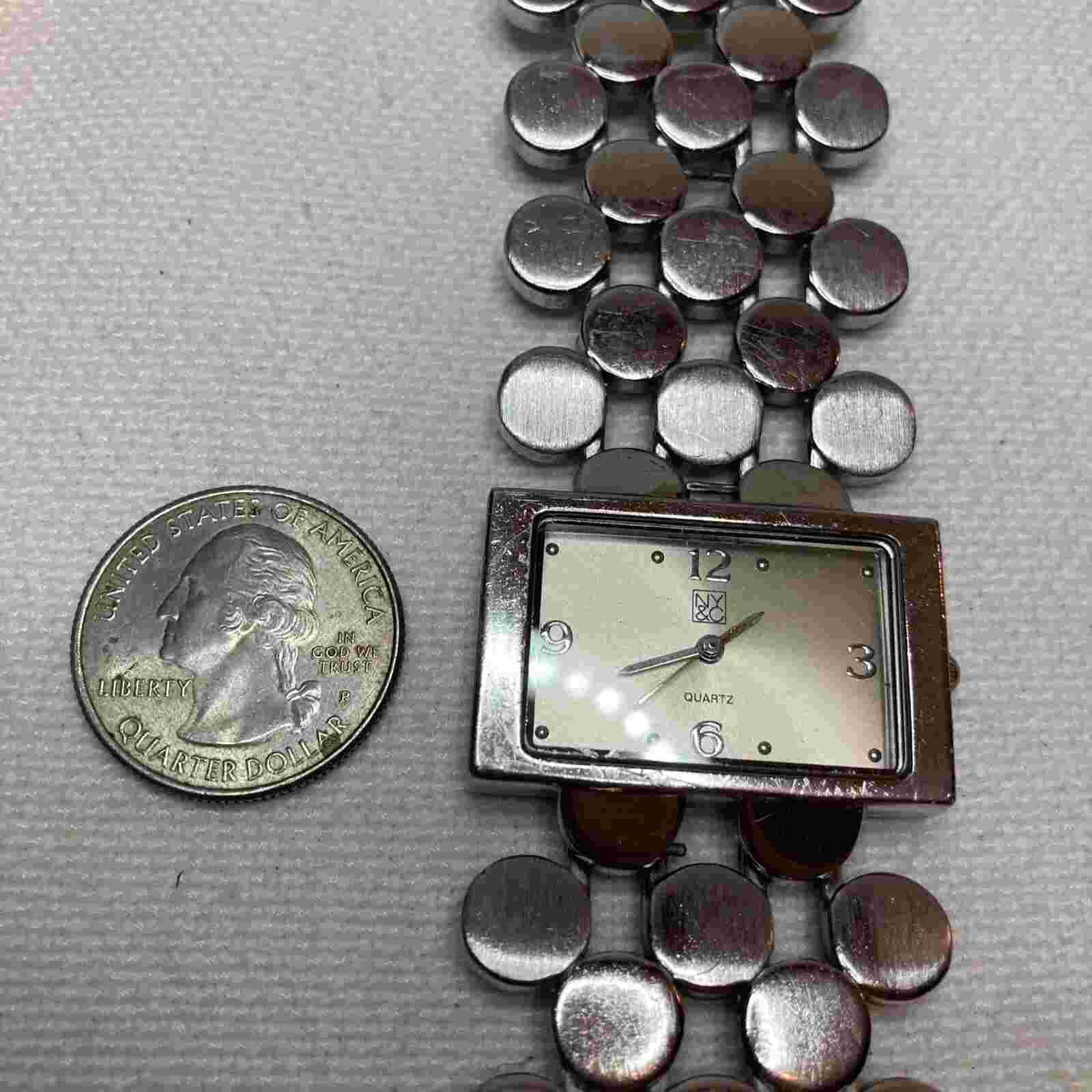 Heavy Working NY&C Unique Silvertone Ladies Watch