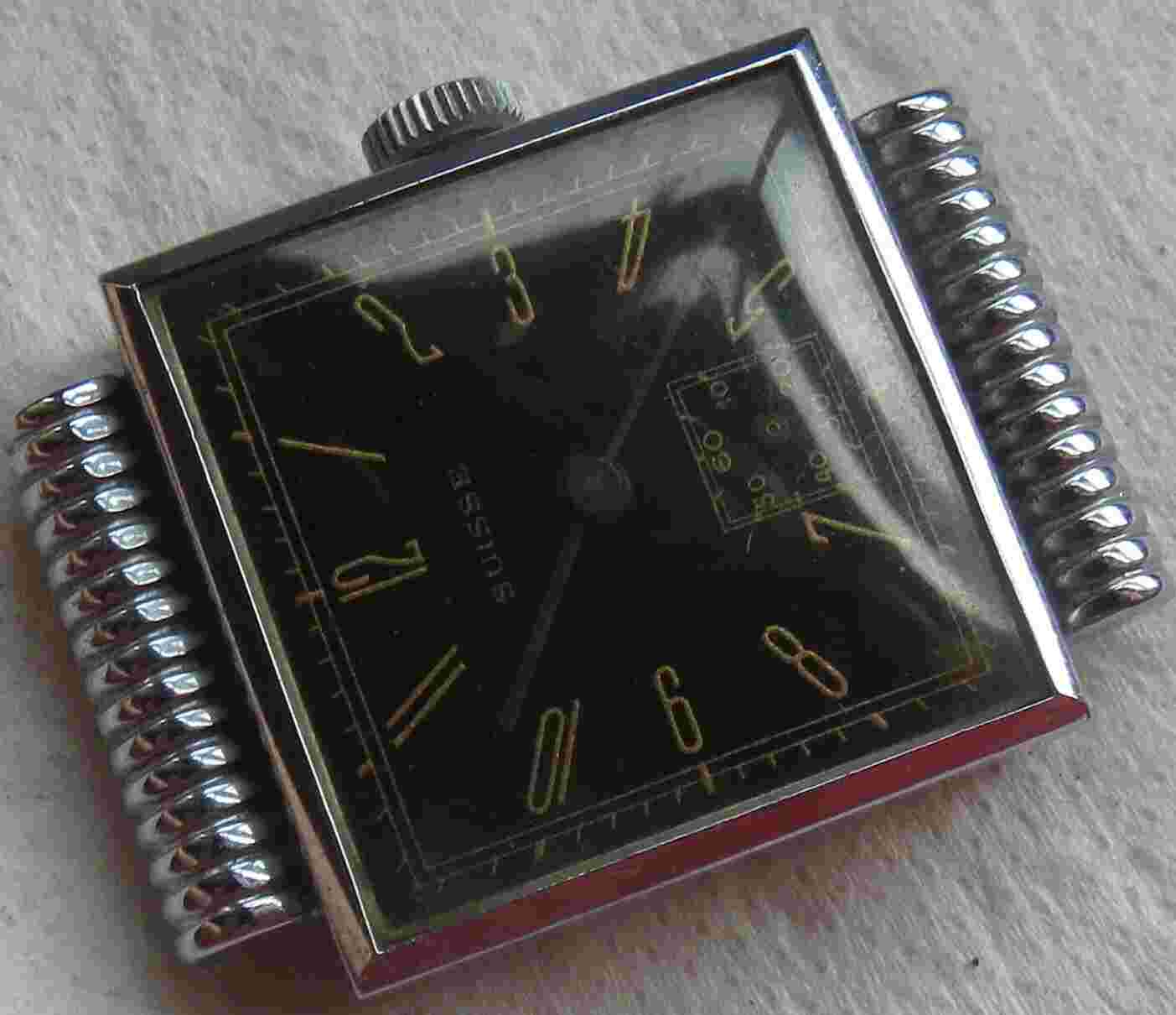 Suisse mens wristwatch nickel chromiun case load manual balance Ok 25,5 mm aside