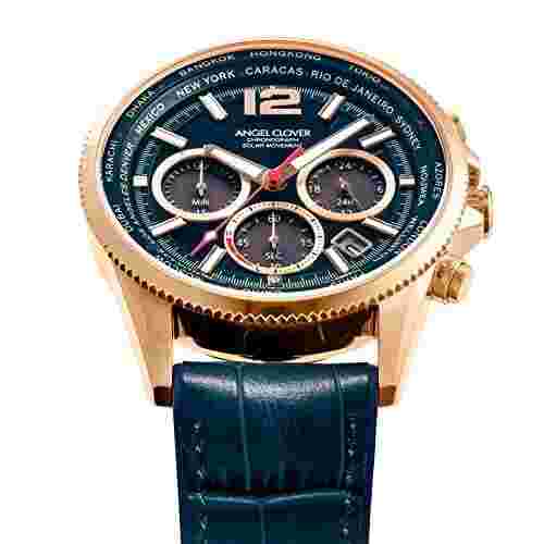 Angel Clover MONDO SOLAR Men's Navy Solar Quartz Ref. MOS42PNV-NV Watch Brand