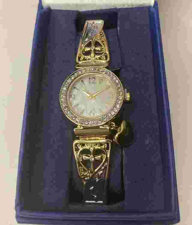 Bradford Exchange Footprints Of Faith Ladies Stretch Watch