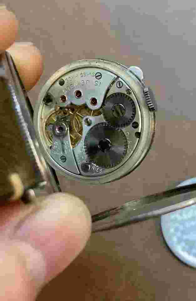 vintage Movado Coin Case Saint ST Christopher Sterling Flip Art Deco