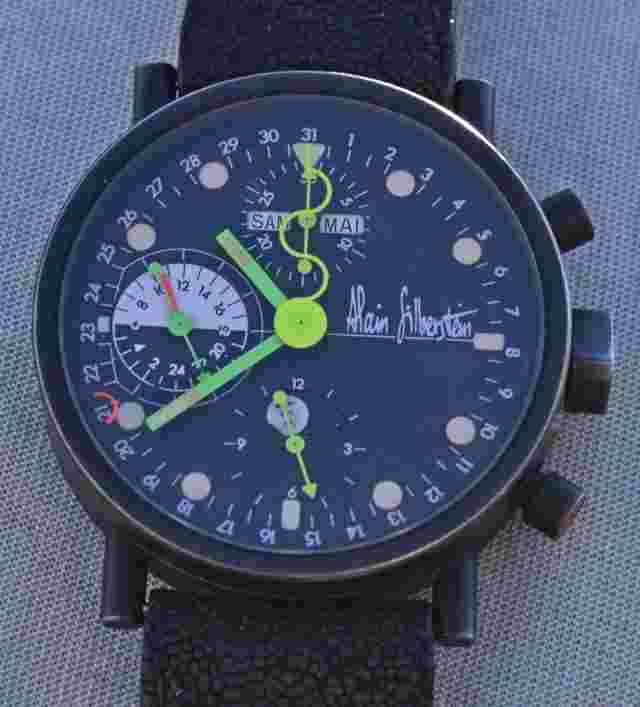 Very Rare Krono 1 PVD Black Steel Alain Silberstein Limited Edition Bauhaus