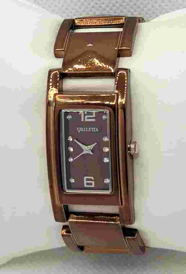 Ladies Valletta Beautiful Brown Tone Link Bracelet Analog Watch H3