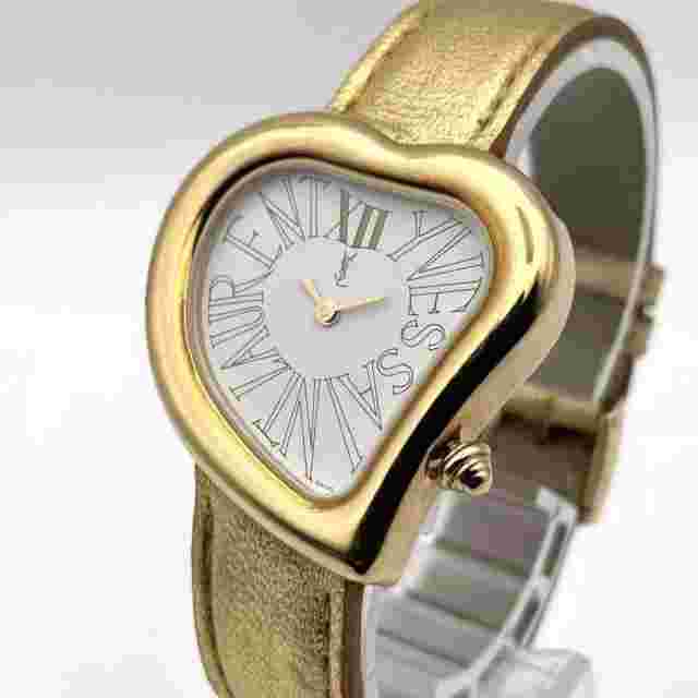 Yves Saint Laurent Heart Ladies Watch Wristwatch Gold Quartz Used Tested