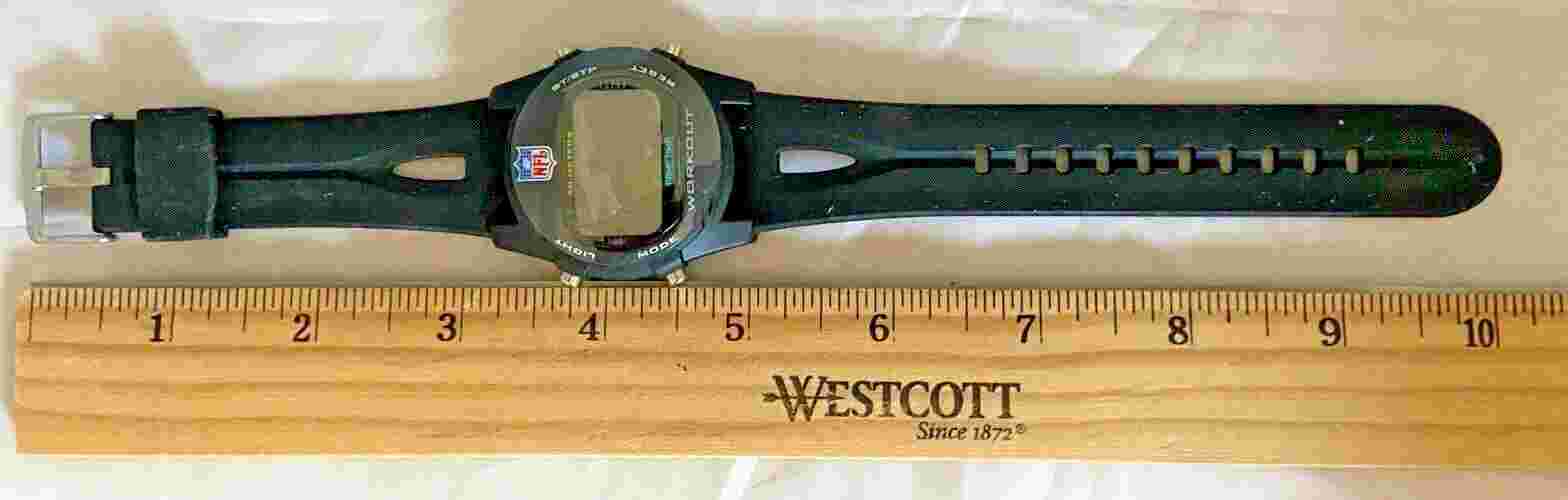 NFL Mens Sport Watch Digital Time Chronograph black Strap 10 in.
