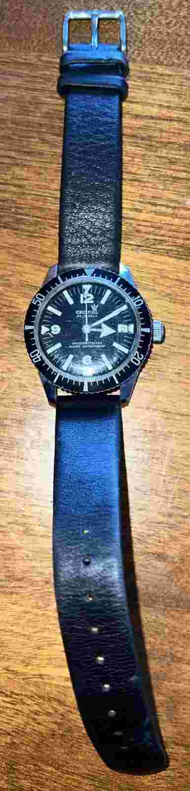 Cronel Vintage 1960s Divers Diving Gents Watch Running  23 Jewels Sold As-is