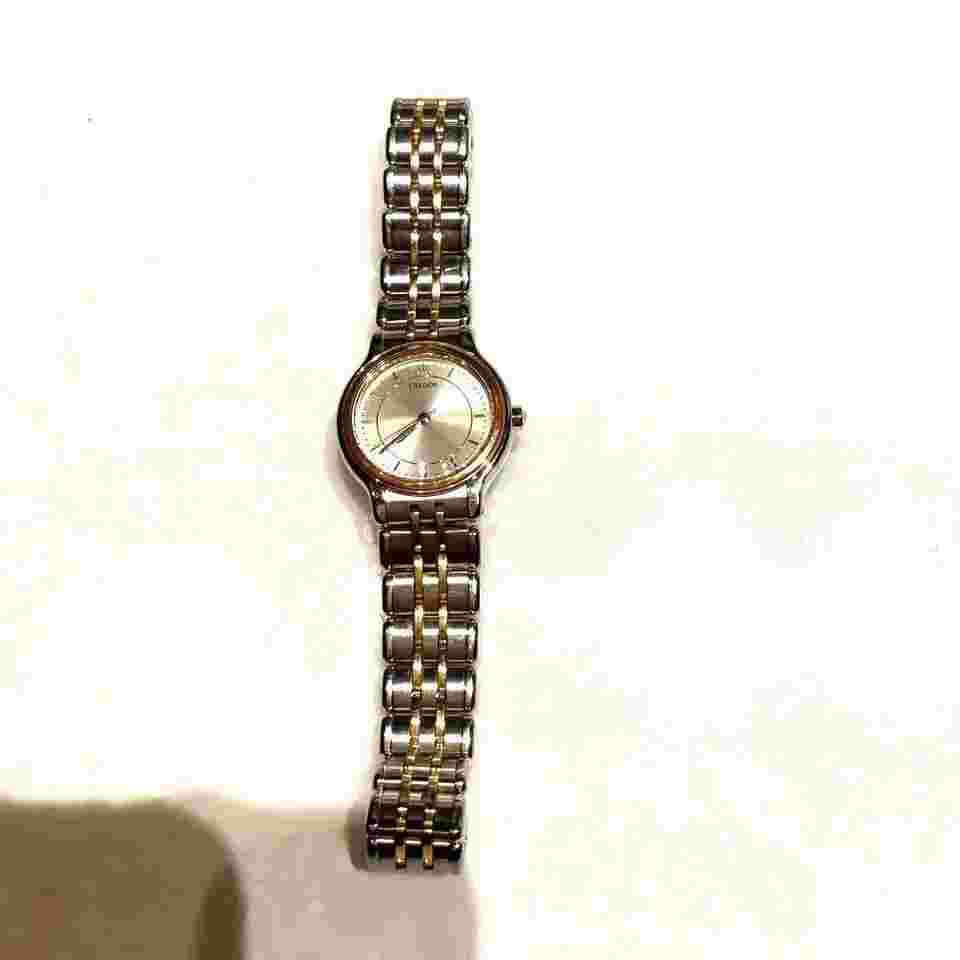 Seiko Credor K18 Two-Tone Women's Watch Battery Removed Clean Used Condition