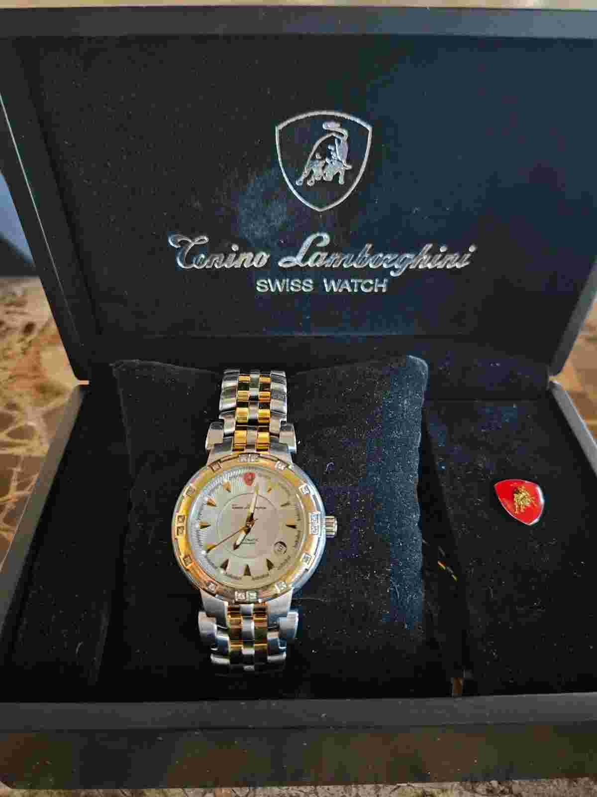 Tino Lamborghini Ferruccio Jr. V11 Watch  Gold and Silver